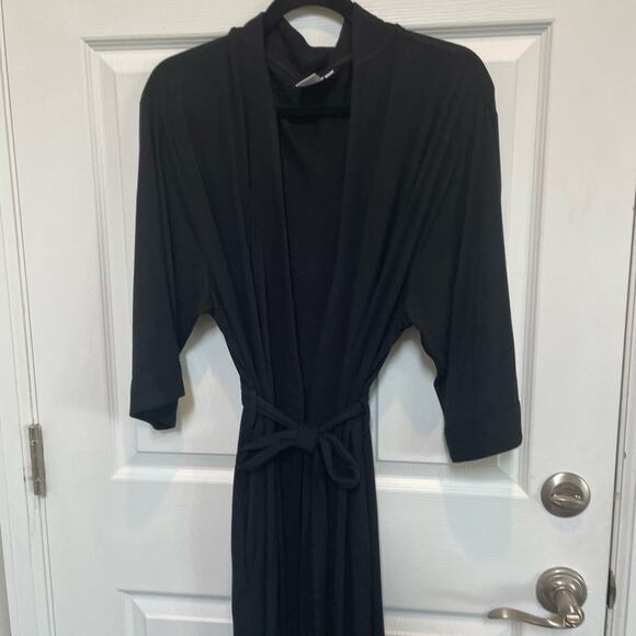 Copied - Quince Wm's Bamboo Jersey Robe Black long Sz XL #86 - Picture 4 of 6